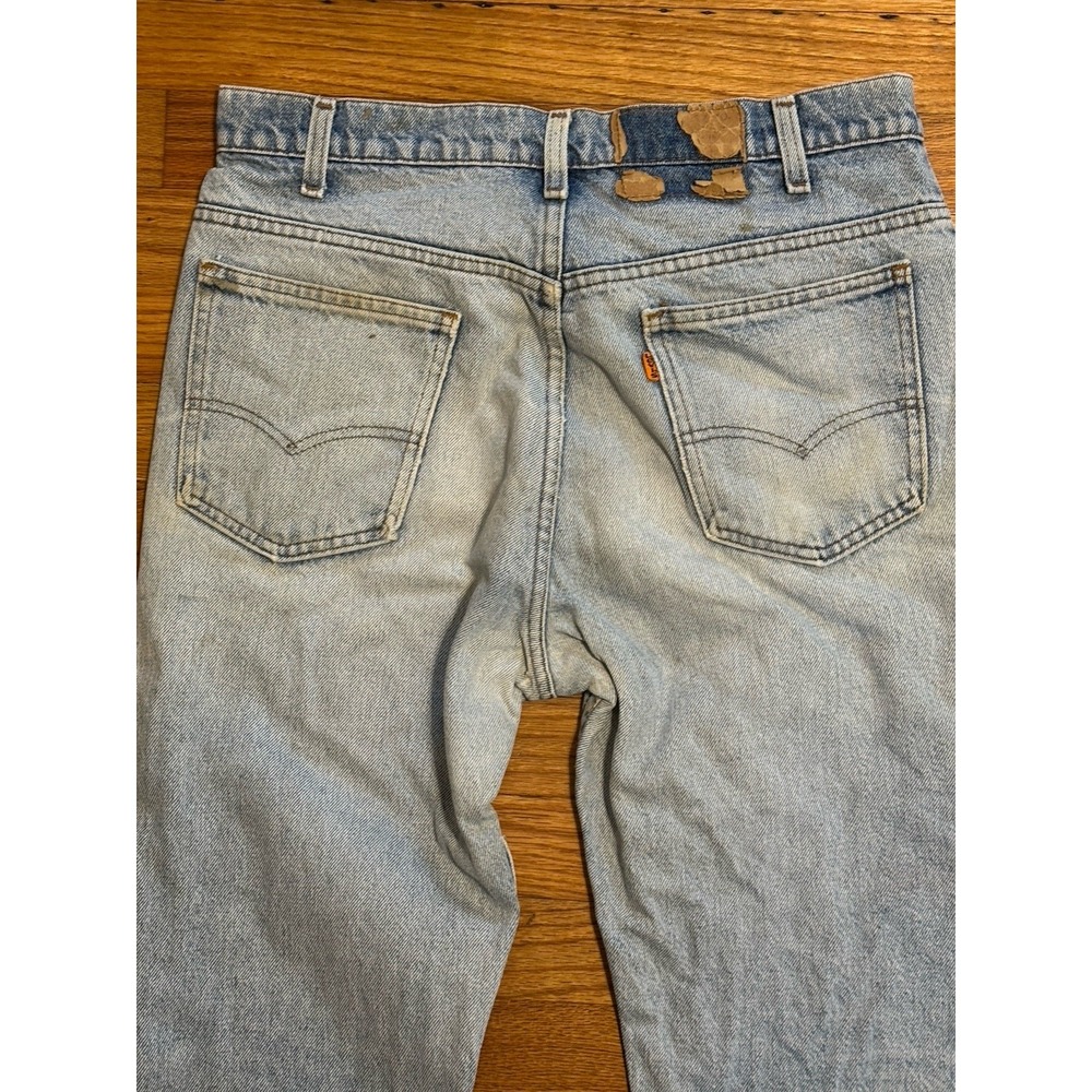 Vintage 70s Levi's Orange Tab Men 32x31 Bell Bottom Flare Denim Jeans